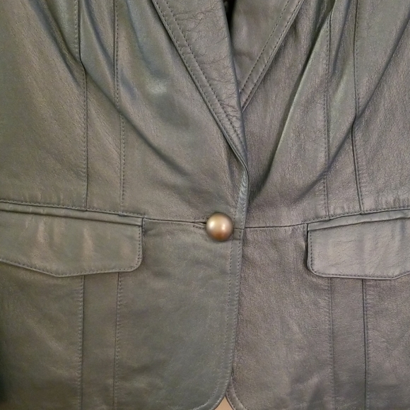 Leather blazer - NWOT - Picture 4 of 5